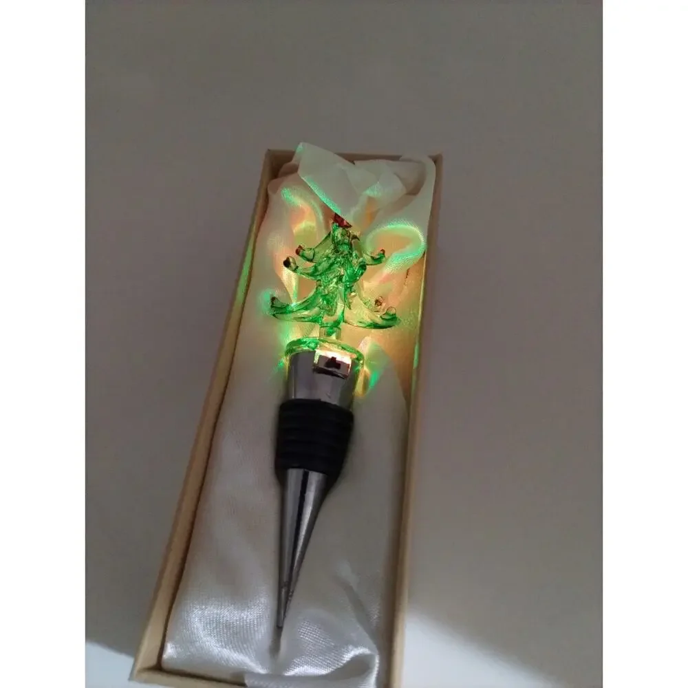 Ashley Nicole Designs Holiday Tree Wine Bottle Stopper Party - Multi Color Light
